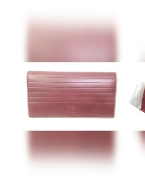 Givenchy Embossed Logo Burgundy Leather Wallet